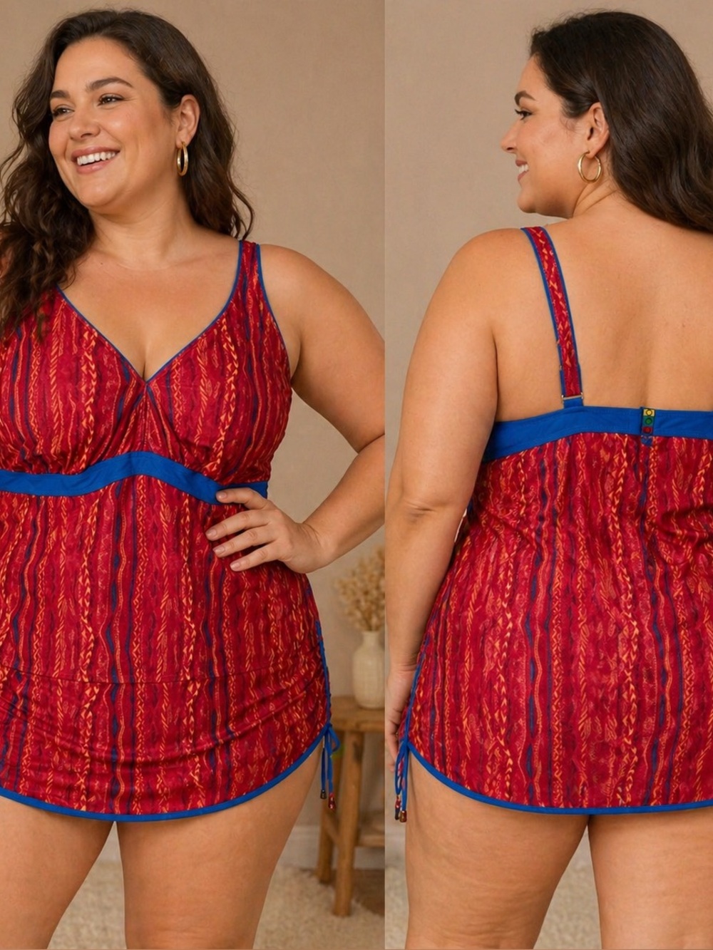 Coogi Australia Swim Tankini 2pc Plus Size Y2K Vintage New Plus Size 1XL 3XL